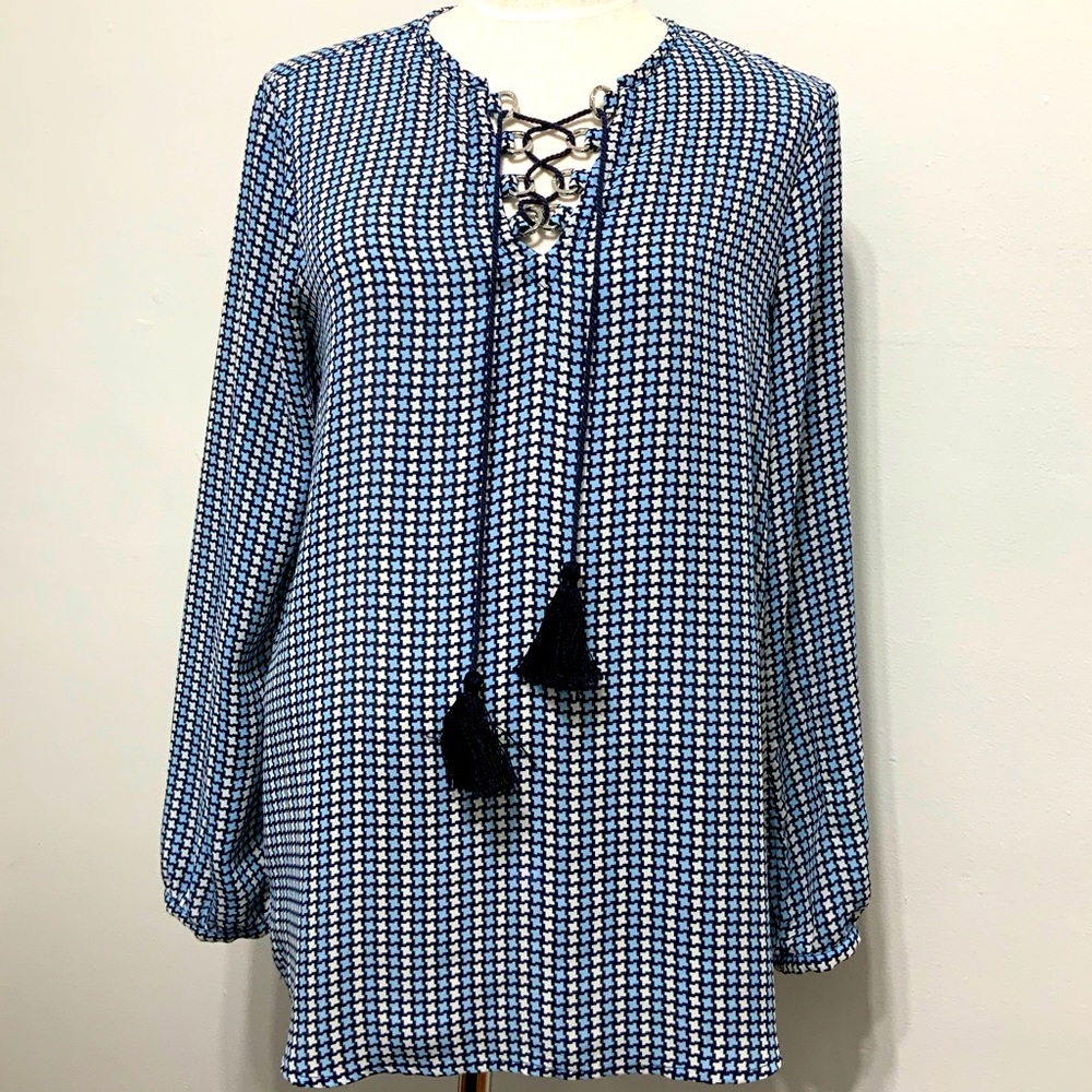 MK Michael Kors Geo Print Peasant Blouse